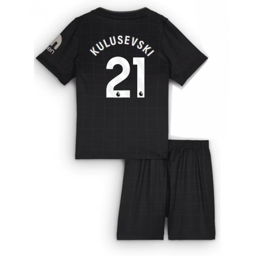 Otroški Nogometni dresi Tottenham Hotspur Dejan Kulusevski #21 Gostujoči 2025-26 Kratek Rokav (+ Kratke hlače)